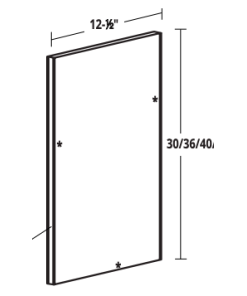 MDF - Wall End Panel (12-3/4"W x 3/4"D x 30/36/40"H)