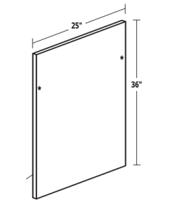 MDF - Base End/Dishwasher Panel (24-3/4"W x 36"H x 3/4")