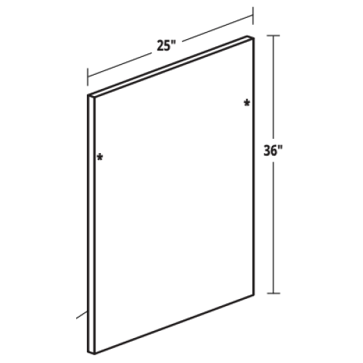MDF - Base End/Dishwasher Panel (24-3/4"W x 36"H x 3/4")