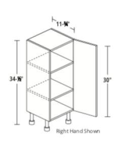 12" Deep Single Full Height Door Base