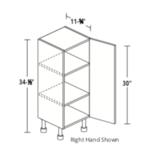 12" Deep Single Full Height Door Base