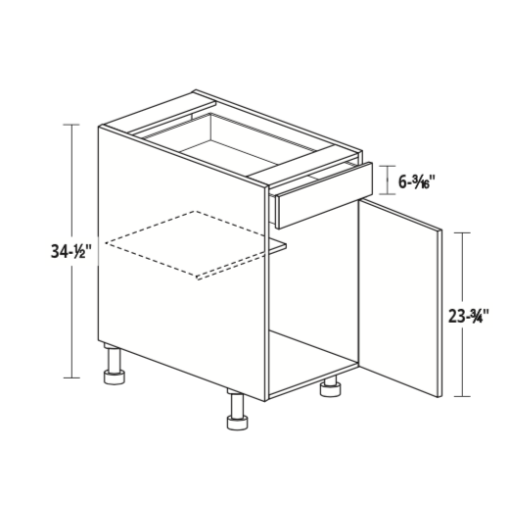24" Deep Single Drawer/Door Base