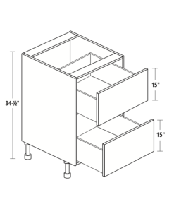 24" Deep 2 Drawer Base
