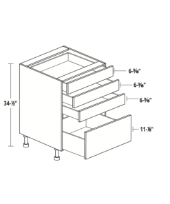 24" Deep 4 Drawer Base