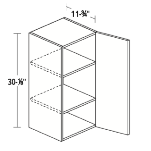 30" High Single Door Wall