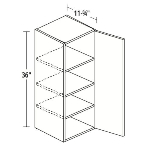 36" High Single Door Wall