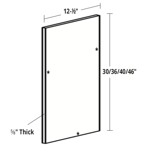 Wall End Panel (30/36/40/46" H x 12" D)