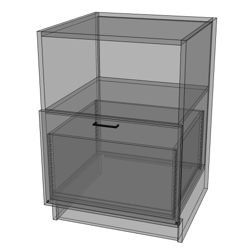 Microwave Base - Birch Plywood Box - Thermofoil Doors