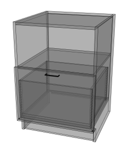 Microwave Base - White Melamine Box - MDF Doors
