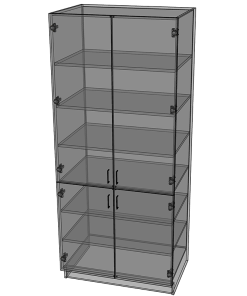 4-Door Pantry - Birch Plywood Box - Hardwood Doors