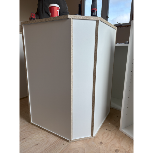 45-Degree Corner Wall - White Melamine Box - Hardwood Doors - Image 6