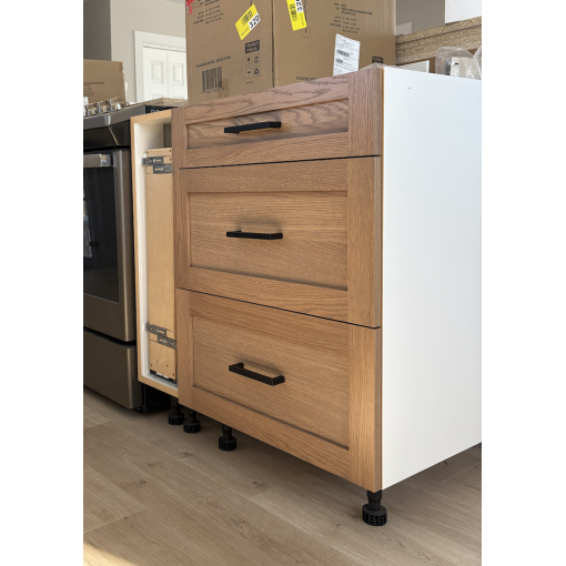3 Drawer Base - White Melamine Box - Hardwood Doors - Image 3