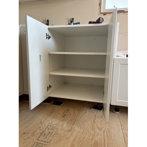 2 Full Height Doors Base - White Melamine Box - Thermofoil Doors - Image 6