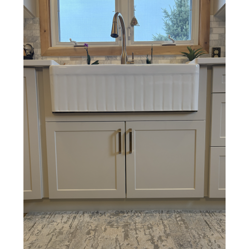 Farmer Sink Base - Birch Plywood Box - Thermofoil Doors - Image 3